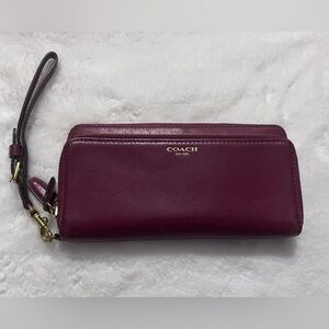 Coach Vibrant Berry Accordion Zip Wallet/Wristlet